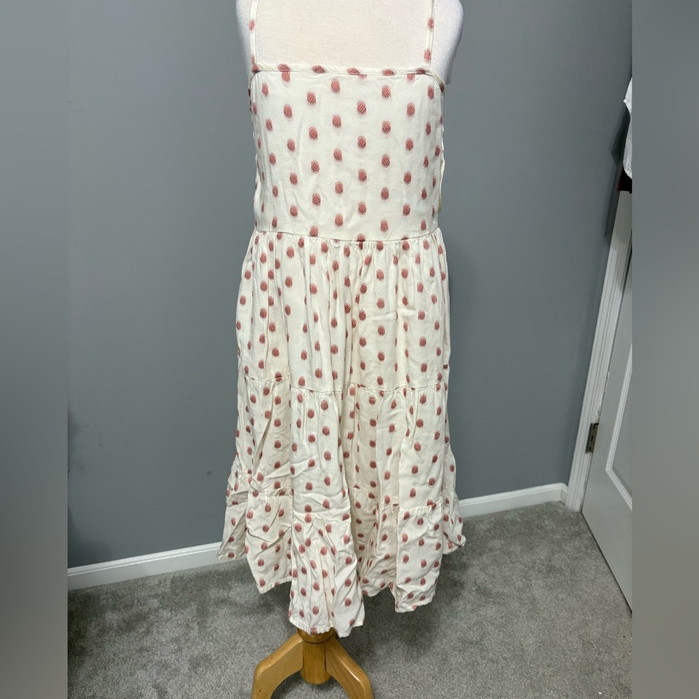 Polka Dot Midi Dress - Cream and beige